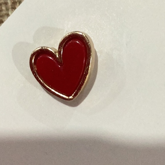 Lilly fashion heart studs with red and gold cute earrings - Picture 3 of 3